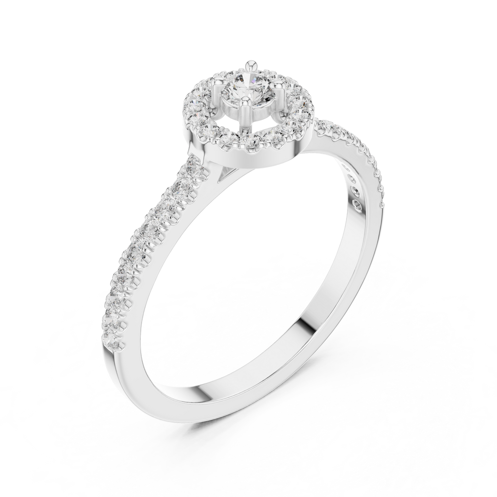 Round Halo Diamond Engagement Ring