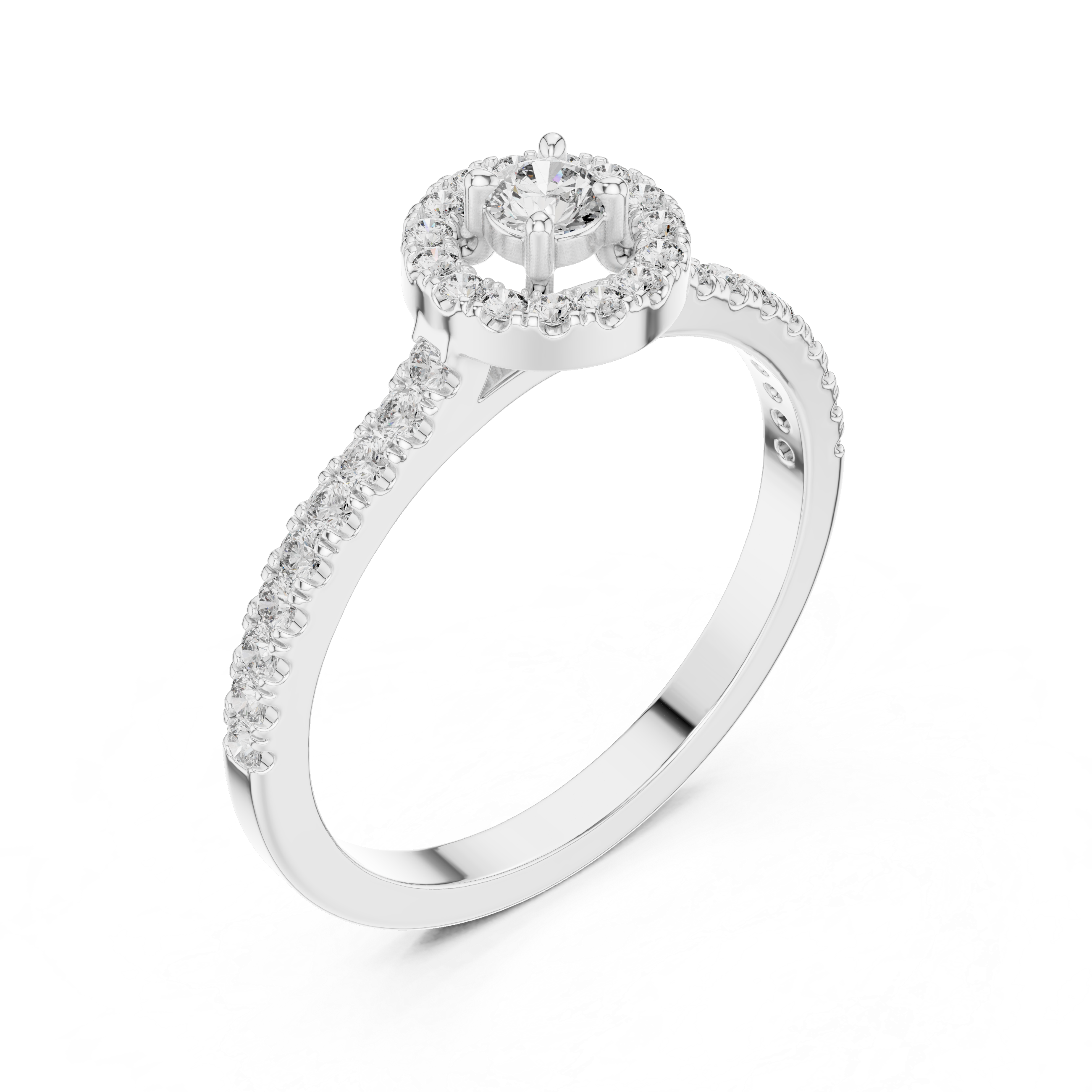 Round Halo Diamond Engagement Ring