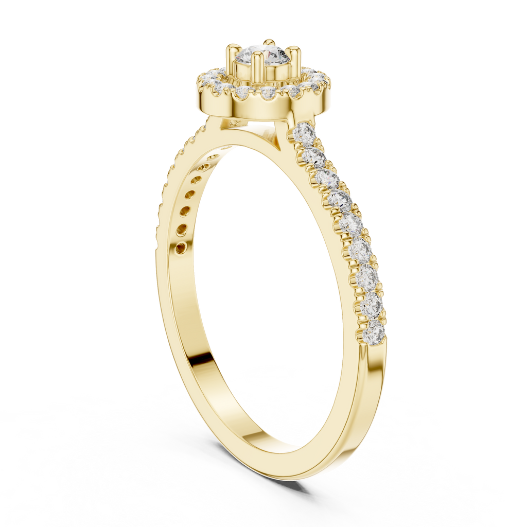 Round Halo Diamond Engagement Ring