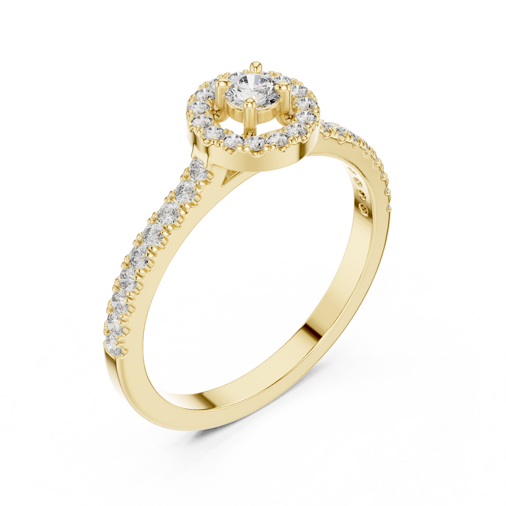 Round Halo Diamond Engagement Ring