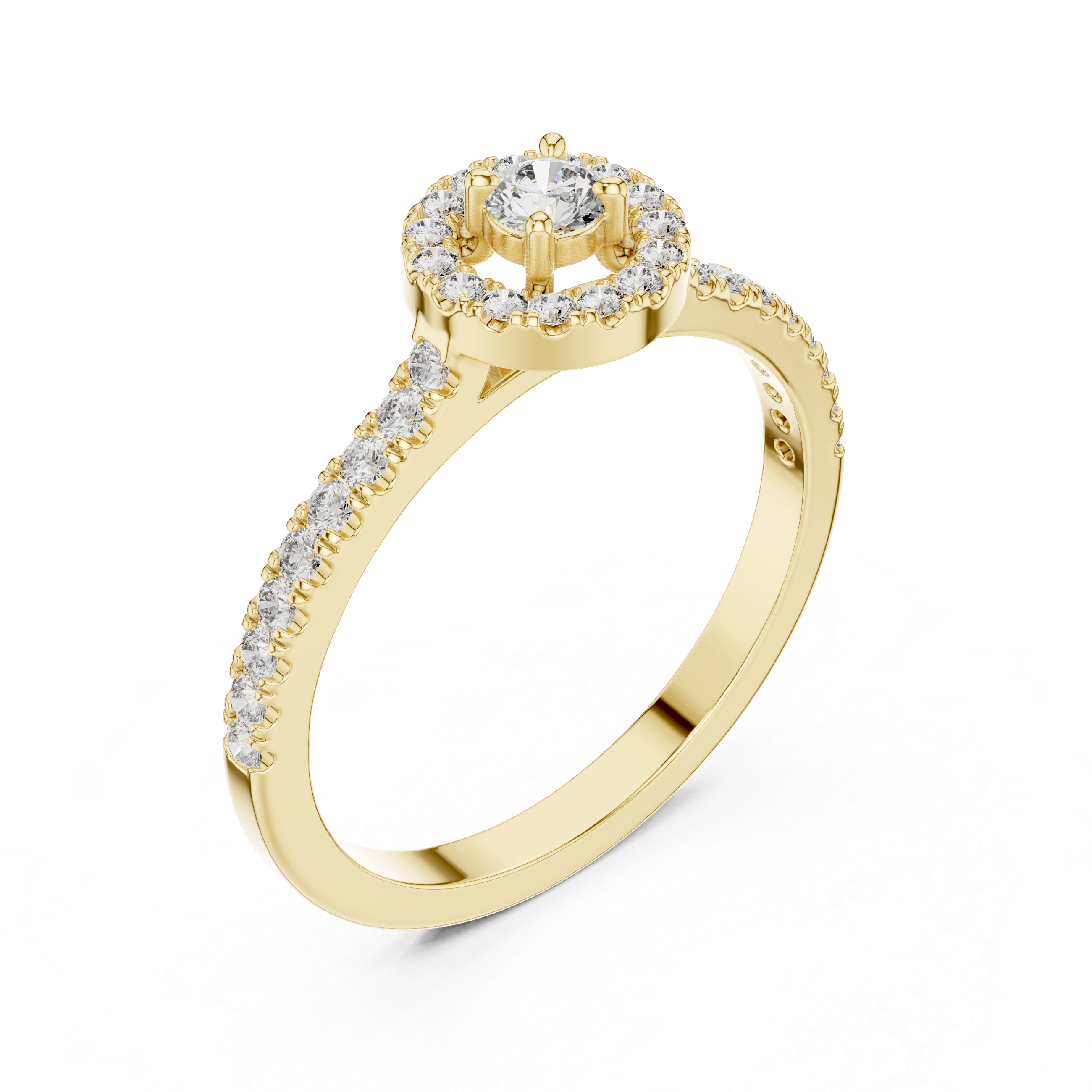 Round Halo Diamond Engagement Ring