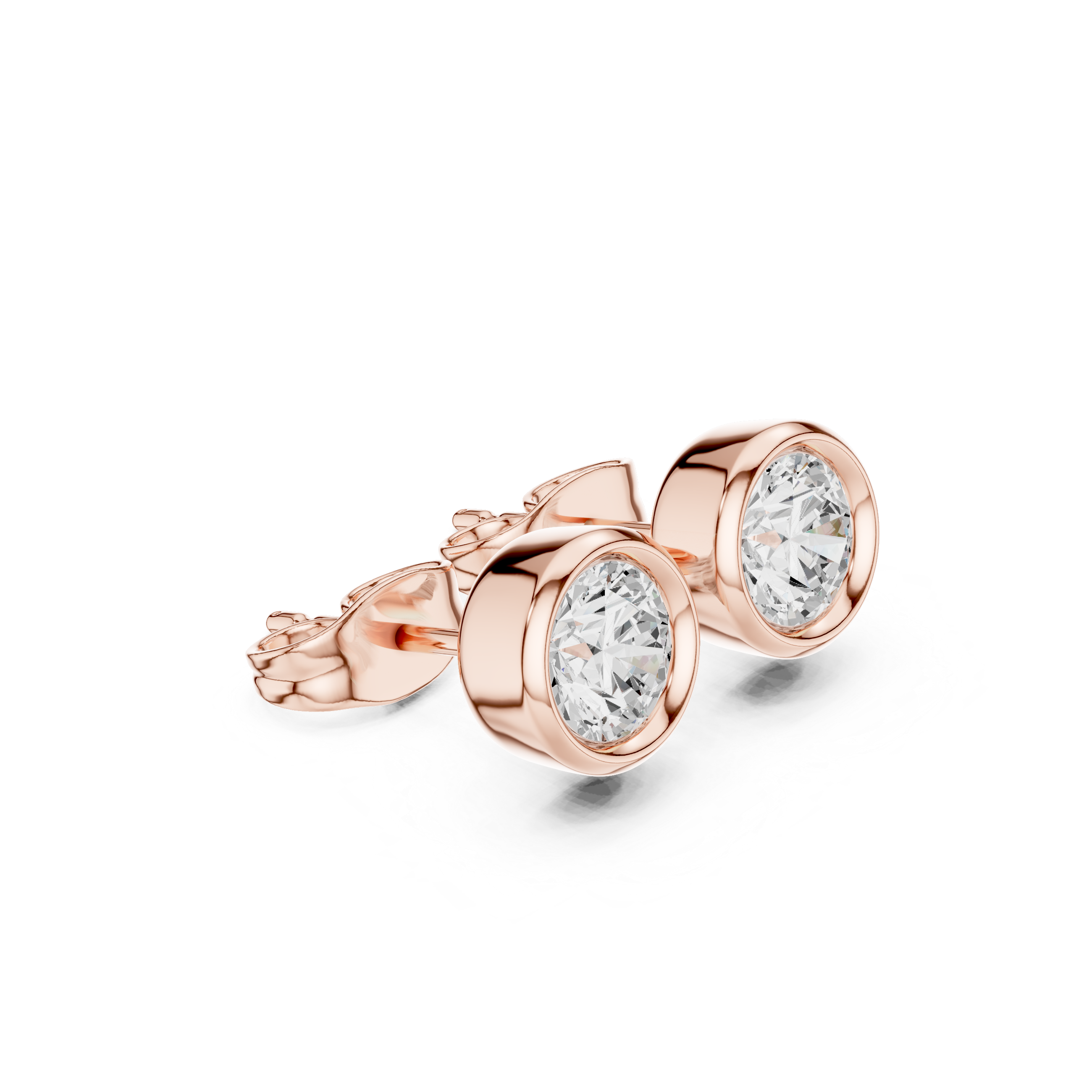 Round Bezel Lab Grown Diamond Stud Earrings Corvexa Jewellery