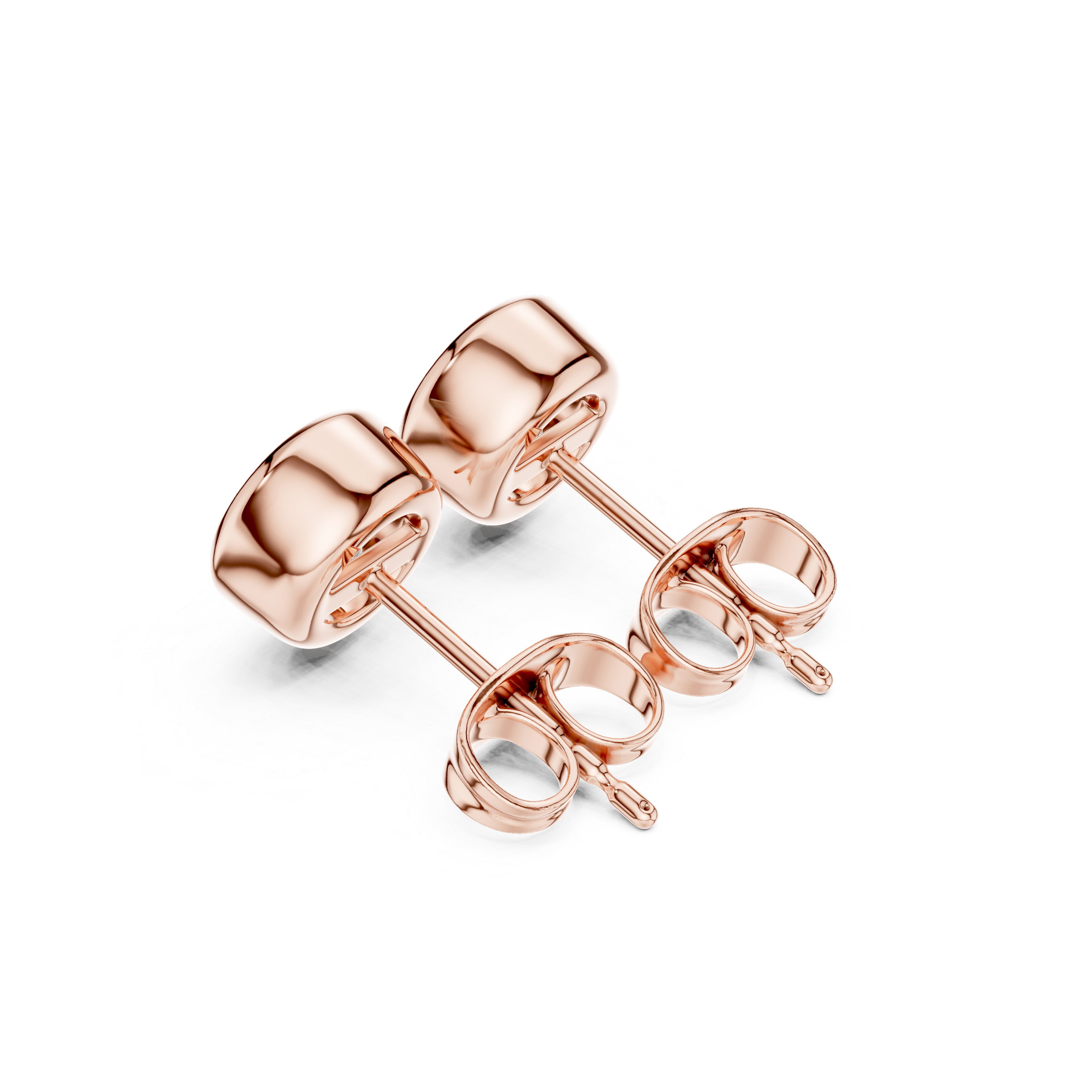 Round Bezel Lab Grown Diamond Stud Earrings Corvexa Jewellery