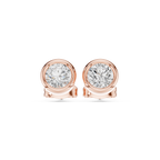 Round Bezel Lab Grown Diamond Stud Earrings Corvexa Jewellery