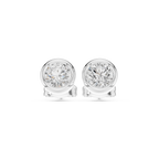 Round Bezel Lab Grown Diamond Stud Earrings Corvexa Jewellery