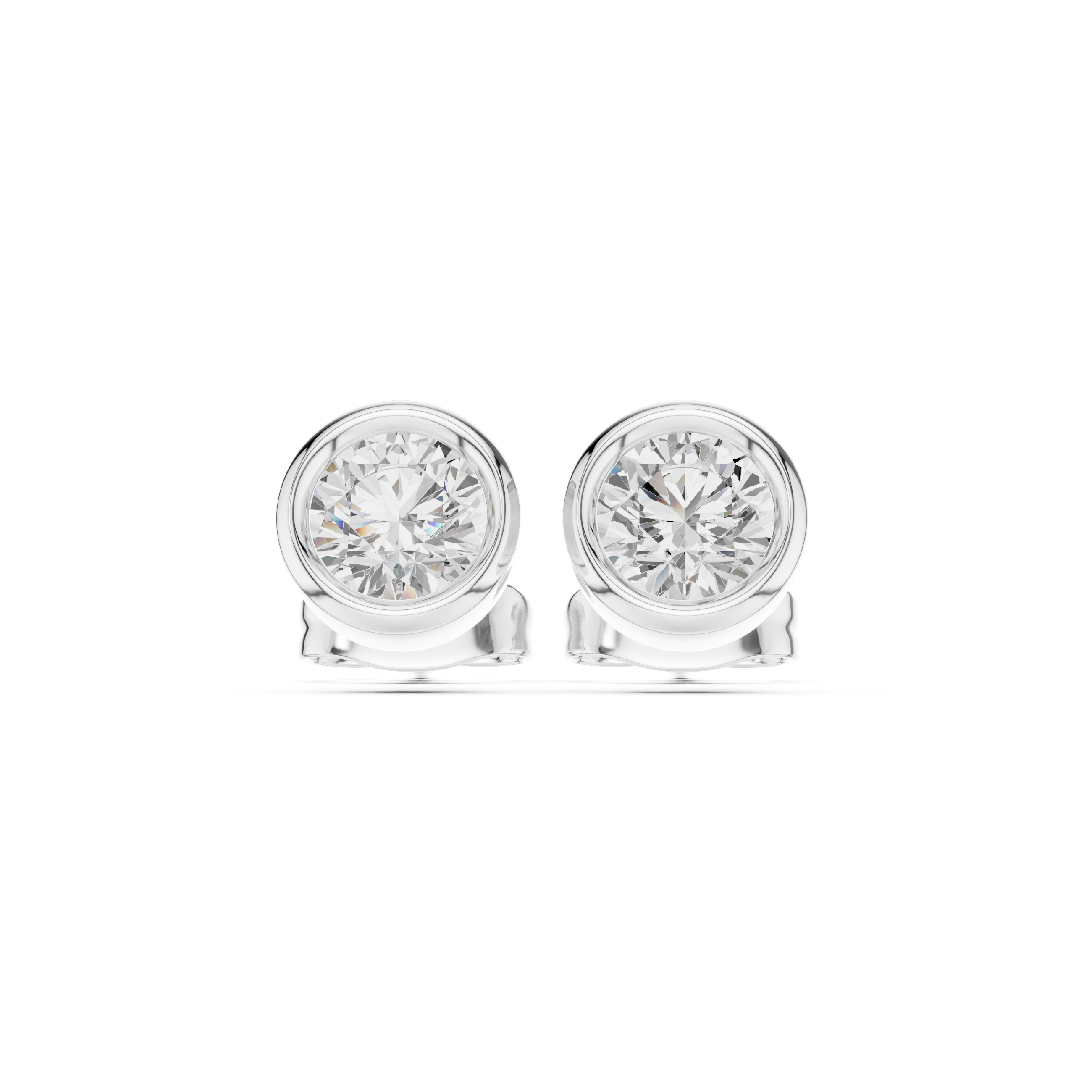 Round Bezel Lab Grown Diamond Stud Earrings Corvexa Jewellery