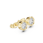 Round Bezel Lab Grown Diamond Stud Earrings Corvexa Jewellery