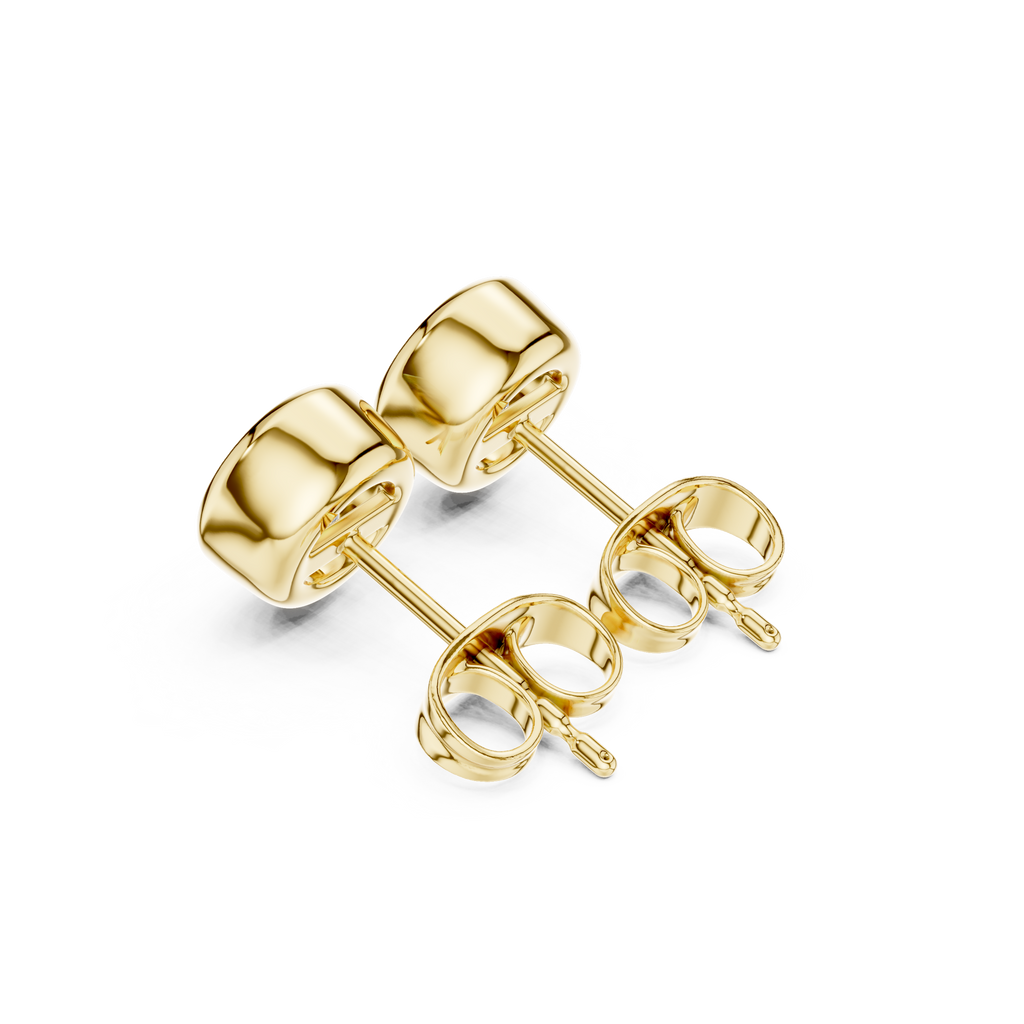Round Bezel Lab Grown Diamond Stud Earrings Corvexa Jewellery