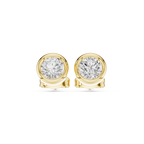 Round Bezel Lab Grown Diamond Stud Earrings Corvexa Jewellery