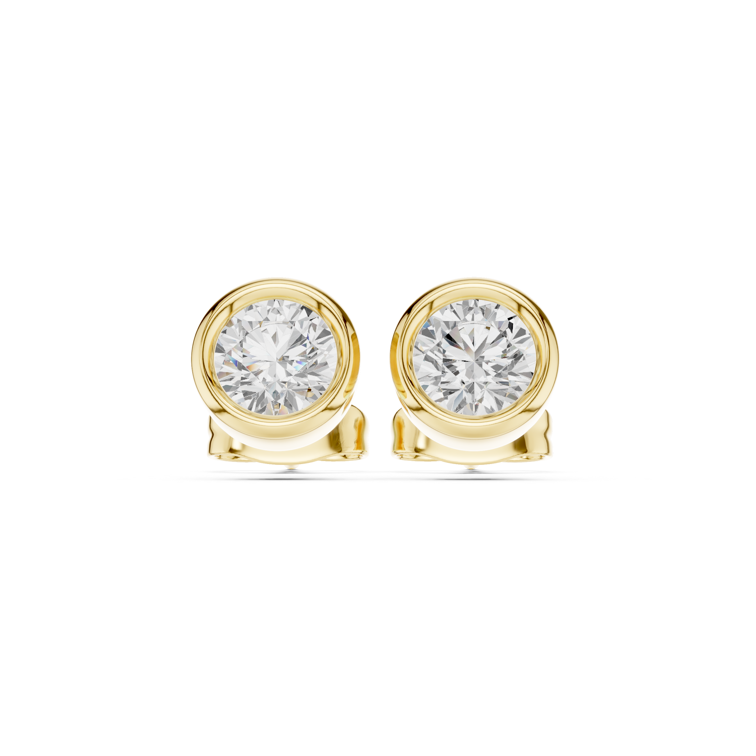 Round Bezel Lab Grown Diamond Stud Earrings Corvexa Jewellery