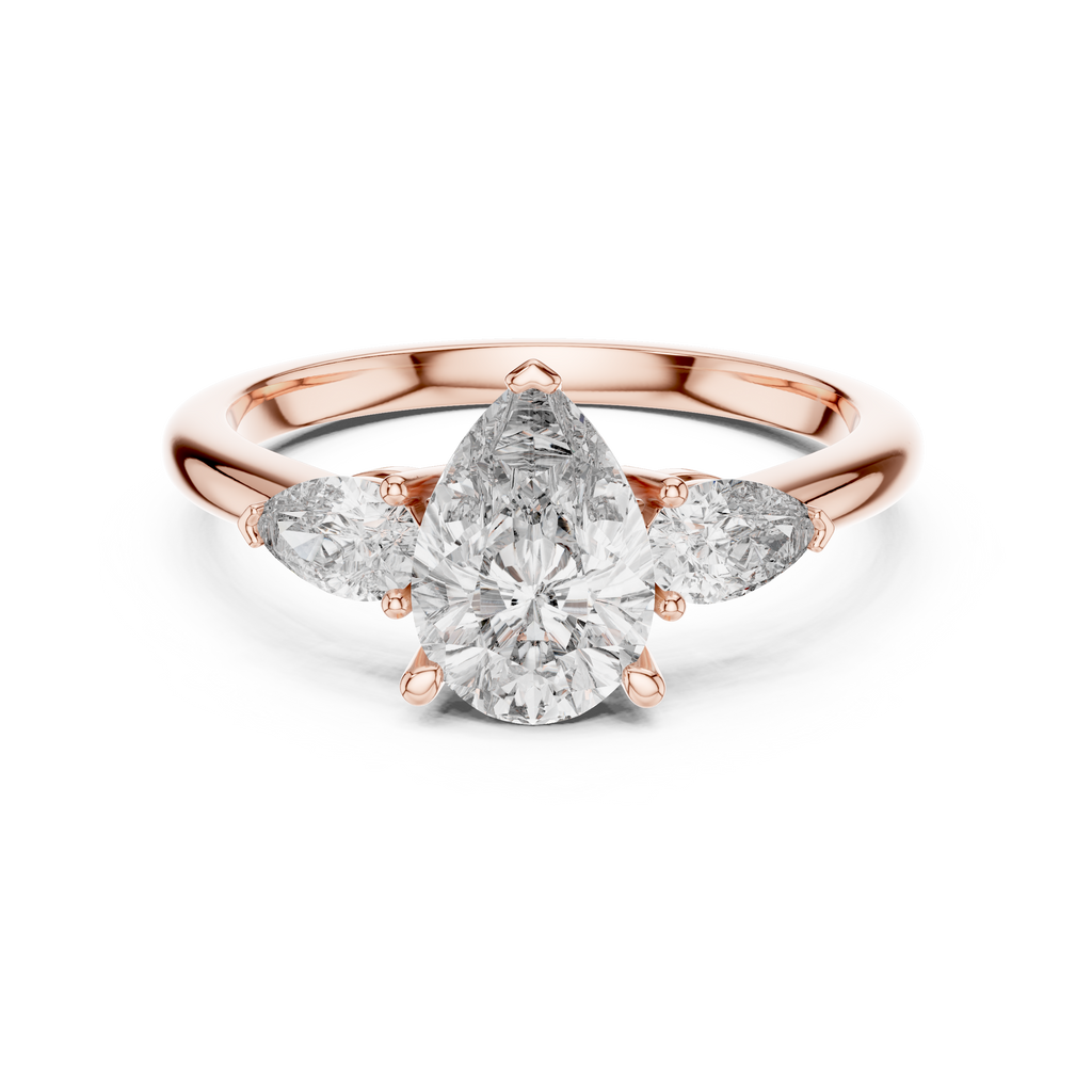 Pear Cut Three Stone Diamond Ring