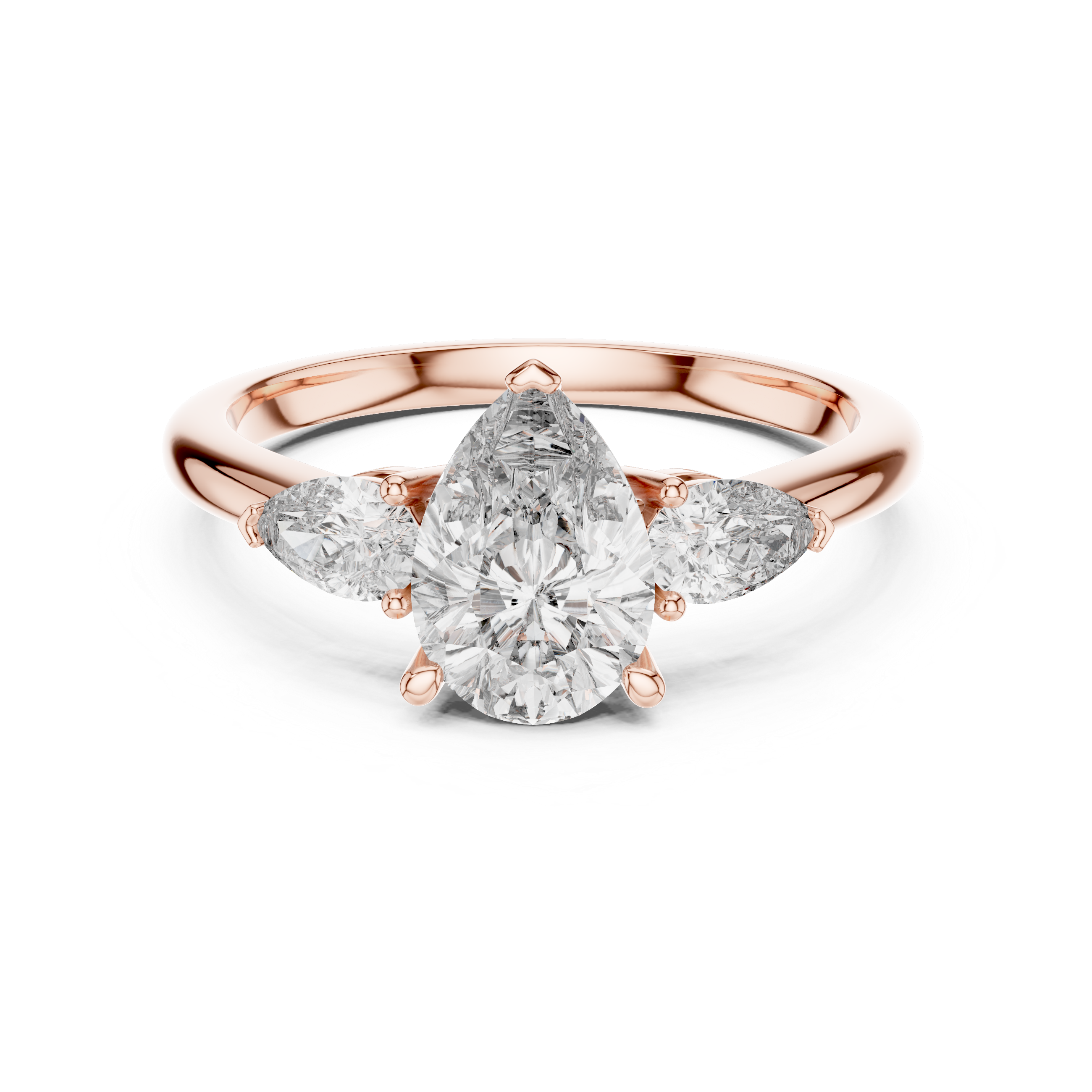 Pear Cut Three Stone Diamond Ring