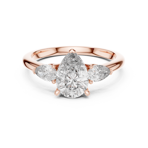 Pear Cut Three Stone Diamond Ring