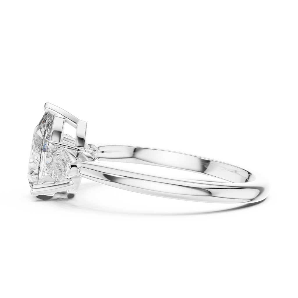 Pear Cut Three Stone Diamond Ring