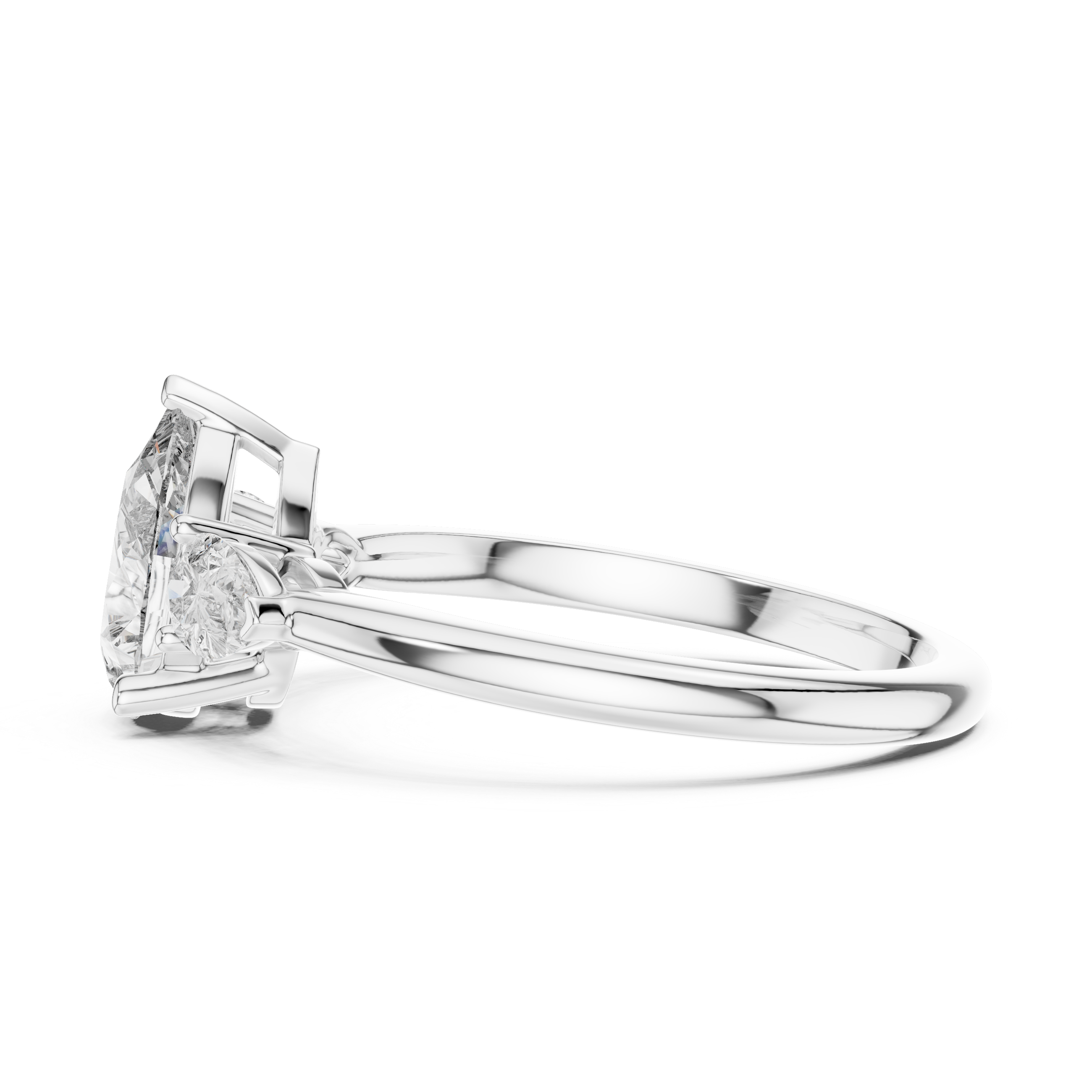 Pear Cut Three Stone Diamond Ring
