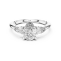 Pear Cut Three Stone Diamond Ring