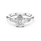 Pear Cut Three Stone Diamond Ring
