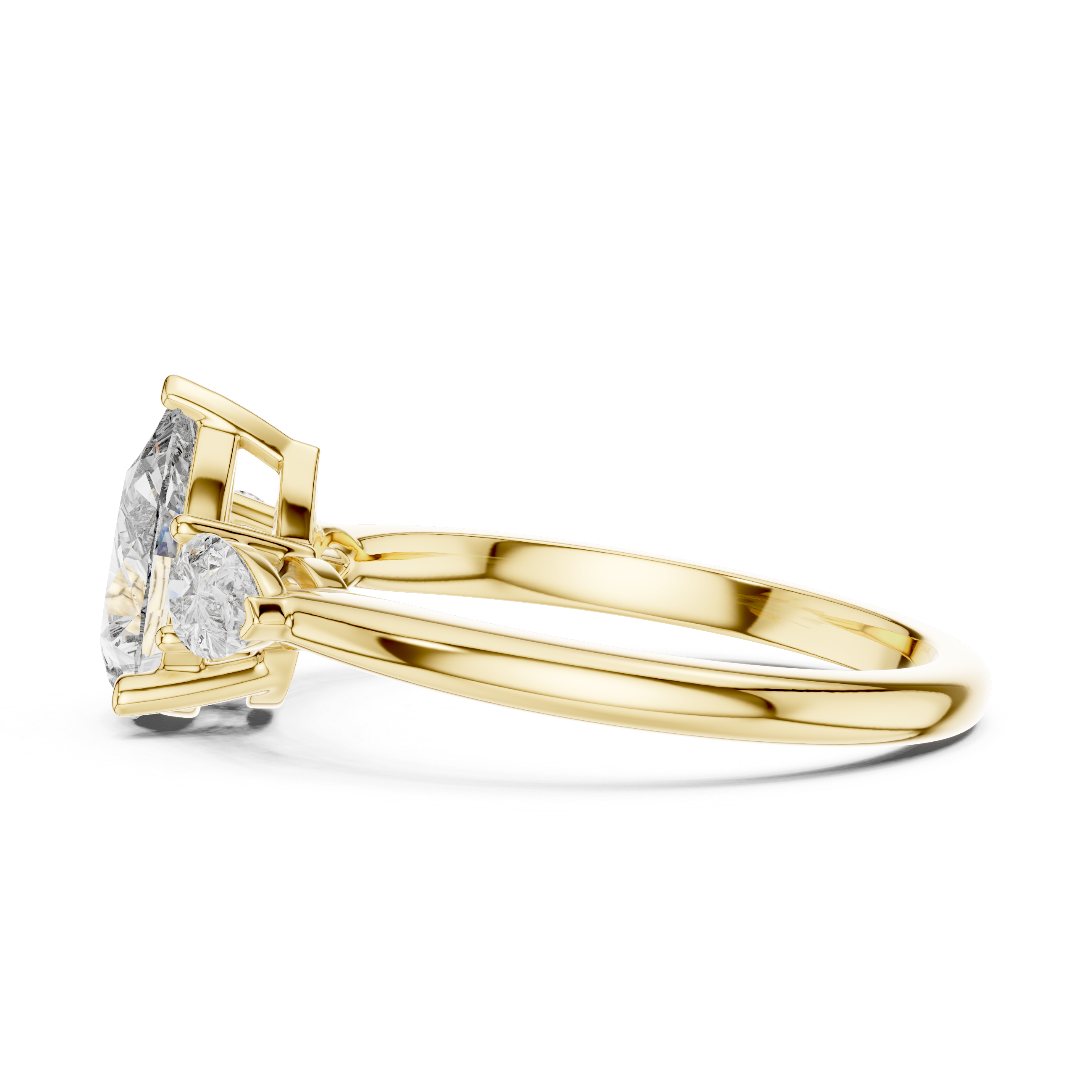 Pear Cut Three Stone Diamond Ring