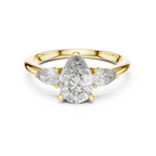 Pear Cut Three Stone Diamond Ring