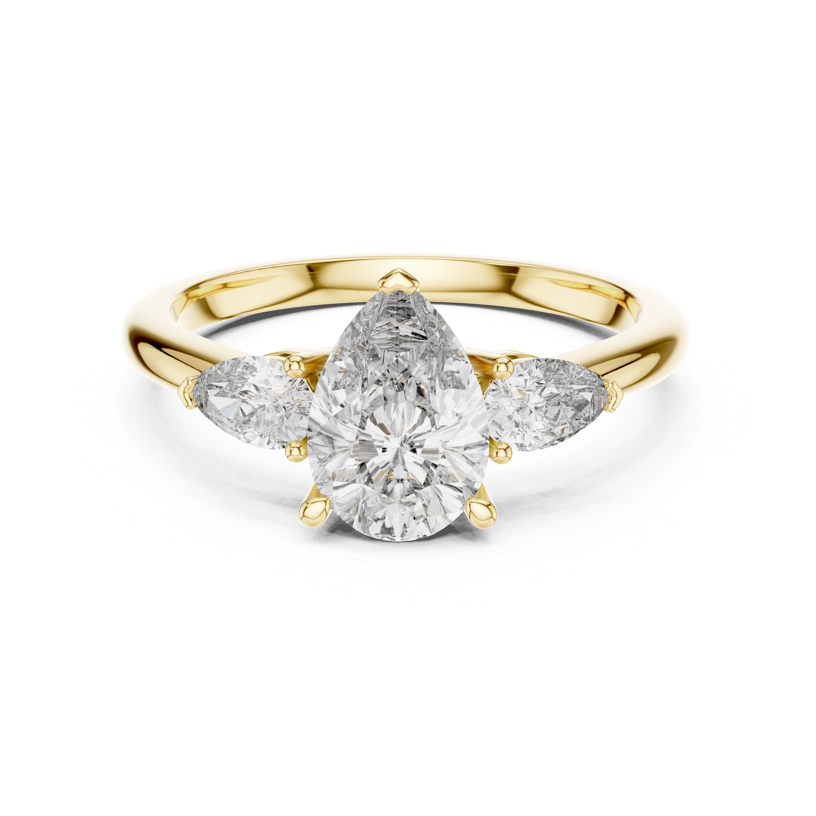 Pear Cut Three Stone Diamond Ring
