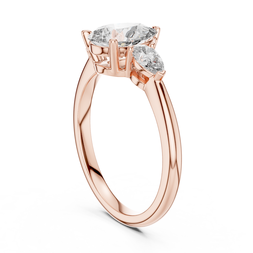 Pear Cut Three Stone Diamond Ring