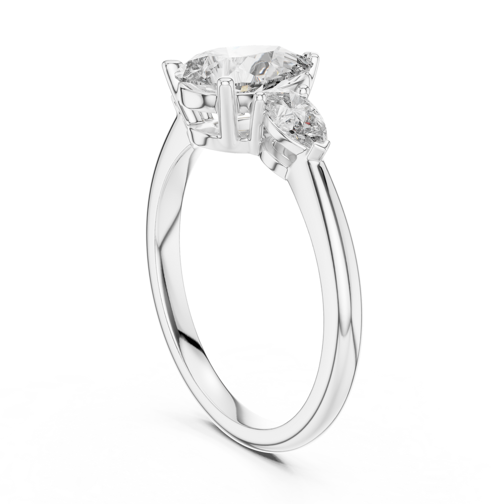 Pear Cut Three Stone Diamond Ring