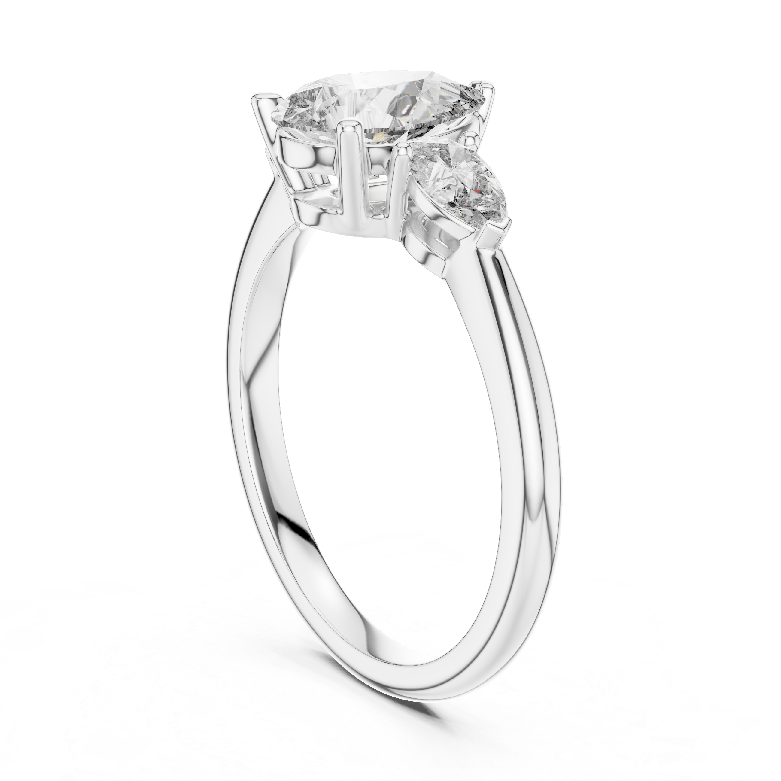 Pear Cut Three Stone Diamond Ring
