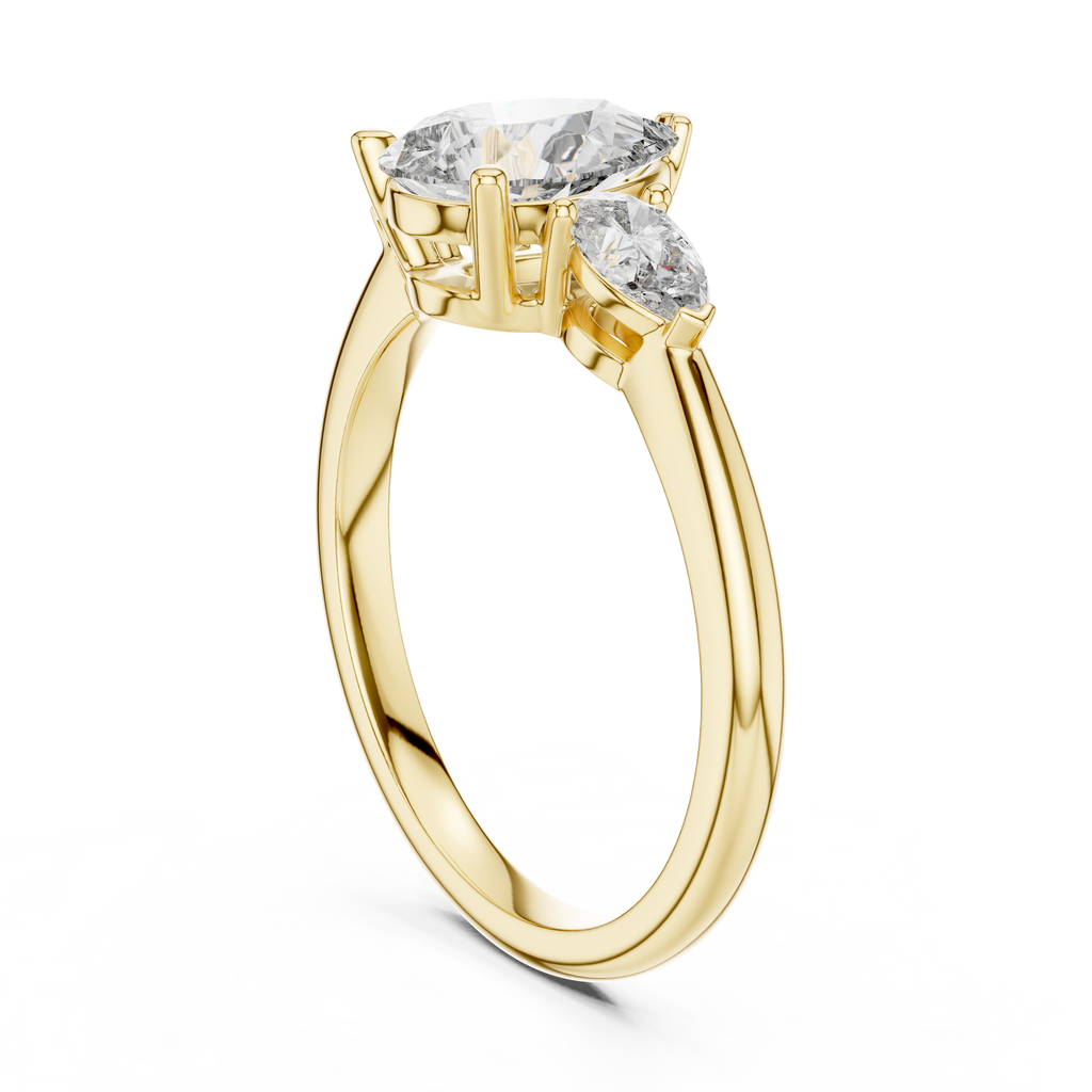 Pear Cut Three Stone Diamond Ring