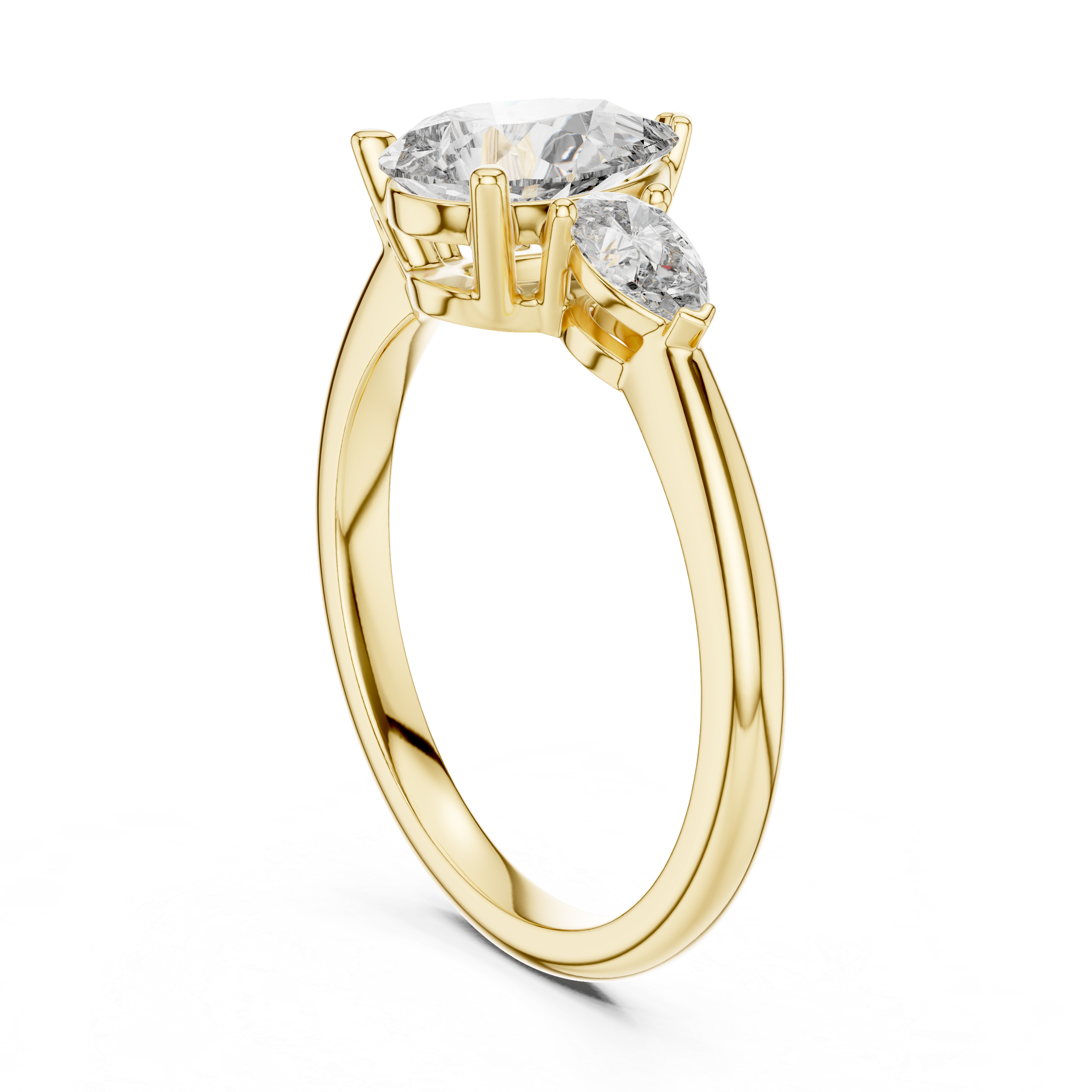 Pear Cut Three Stone Diamond Ring