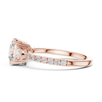 Round Diamond Ring with Trillion Side Stones