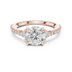 Round Diamond Ring with Trillion Side Stones