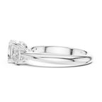 Asscher & Princess Cut Three Stone Diamond Ring
