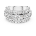 Three Row Round Diamond Cigar Band Ring