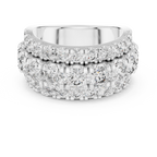 Three Row Round Diamond Cigar Band Ring