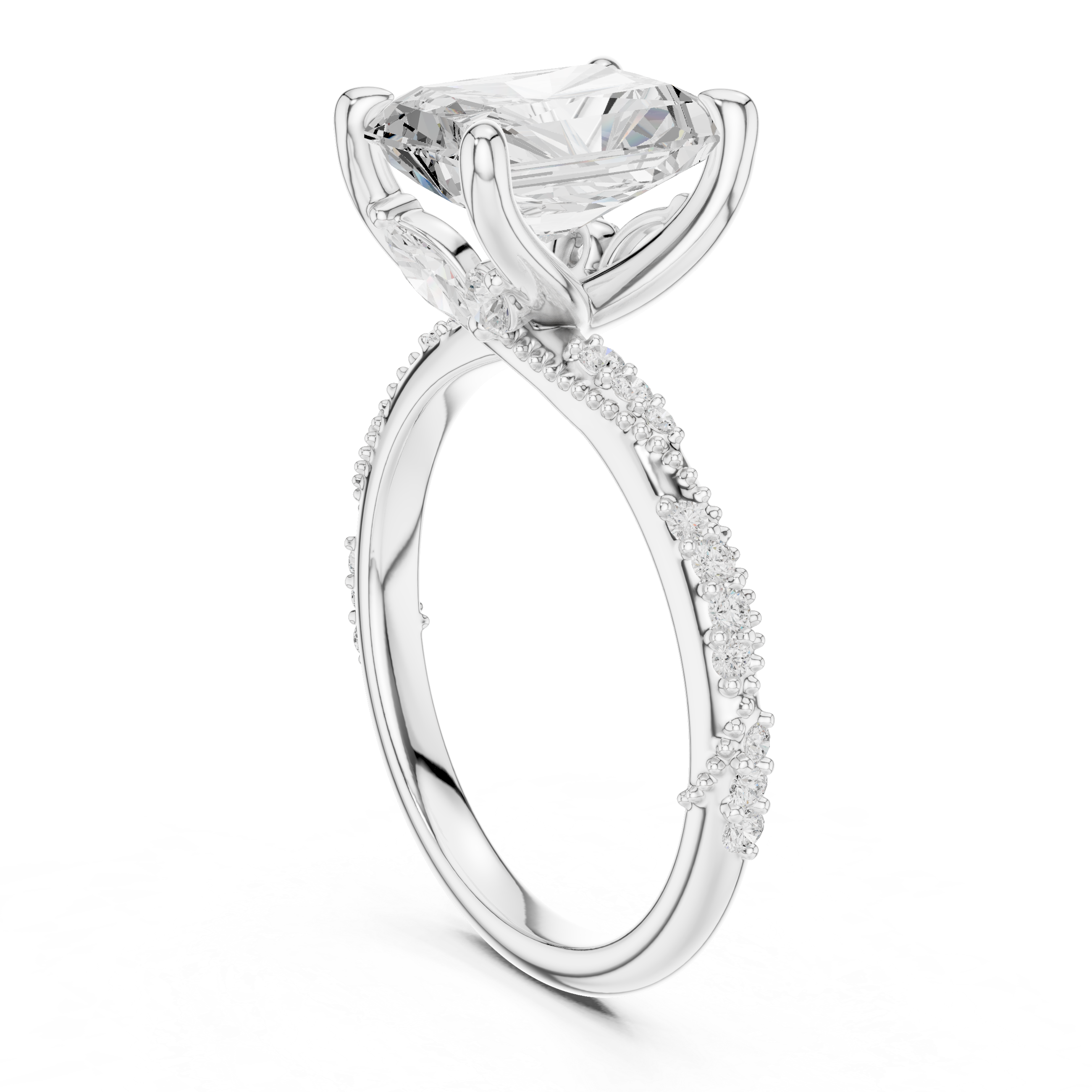 Radiant Cut Diamond Engagement Ring