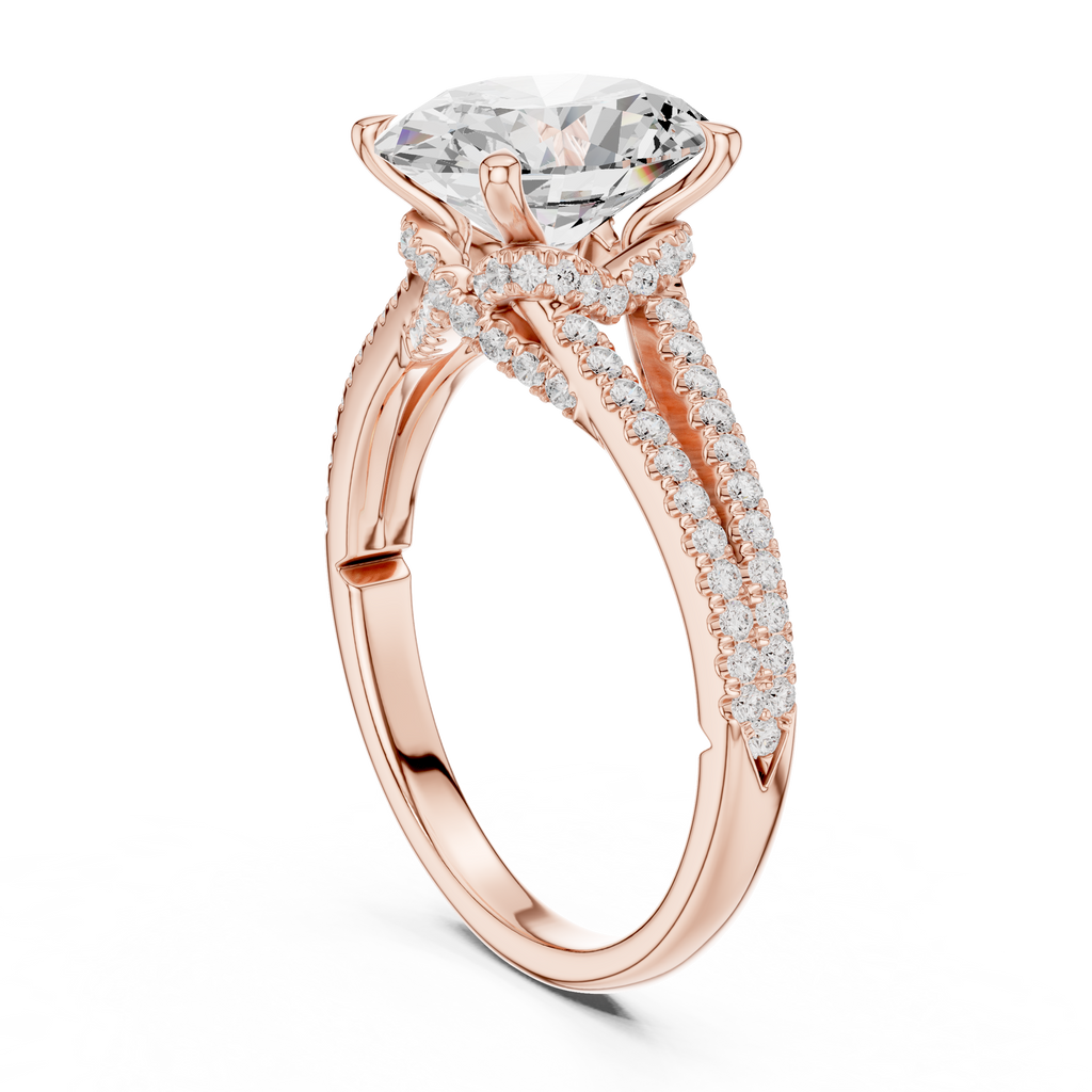 Oval Cut Diamond Split Shank Engagement Ring