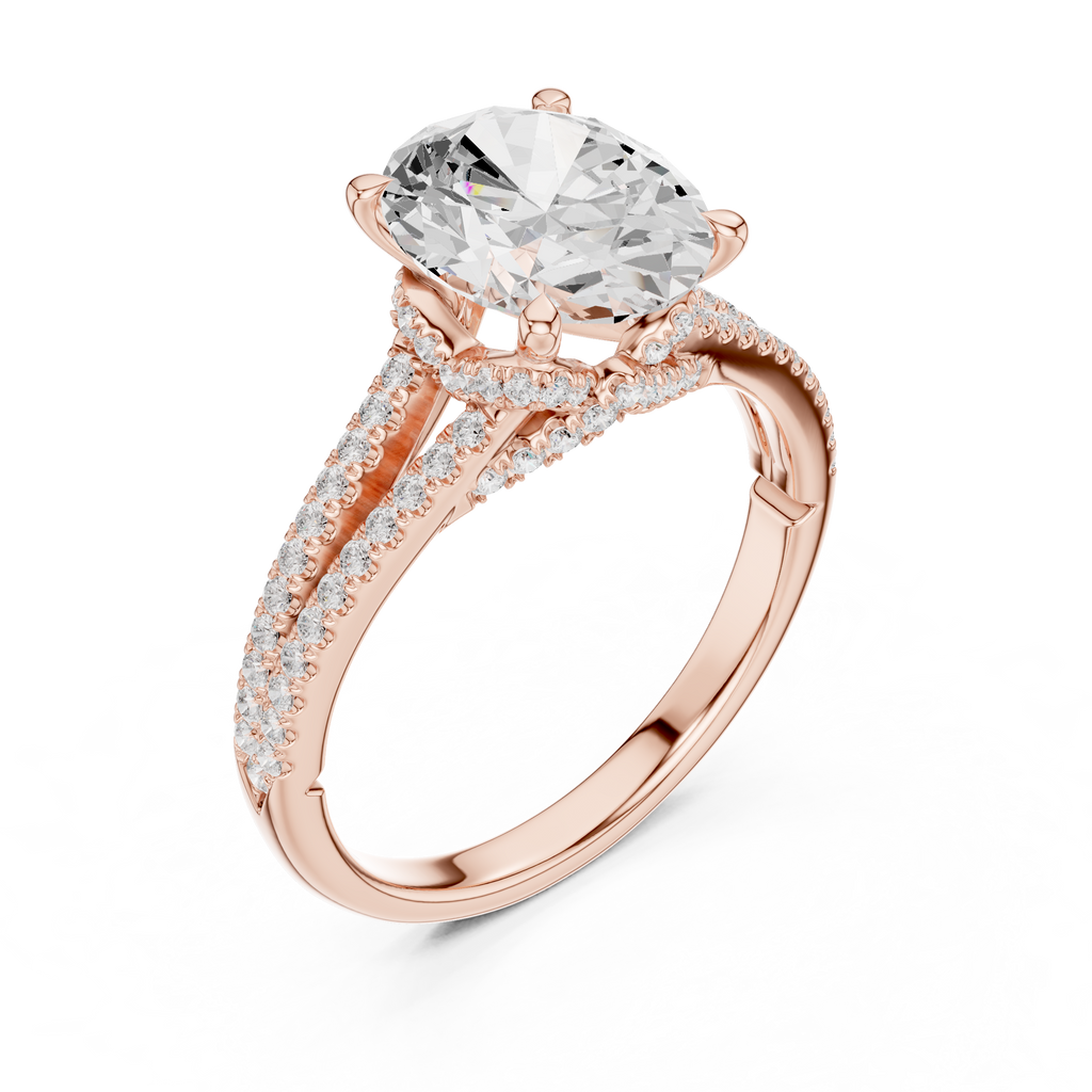Oval Cut Diamond Split Shank Engagement Ring