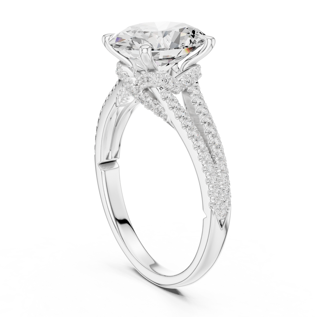 Oval Cut Diamond Split Shank Engagement Ring