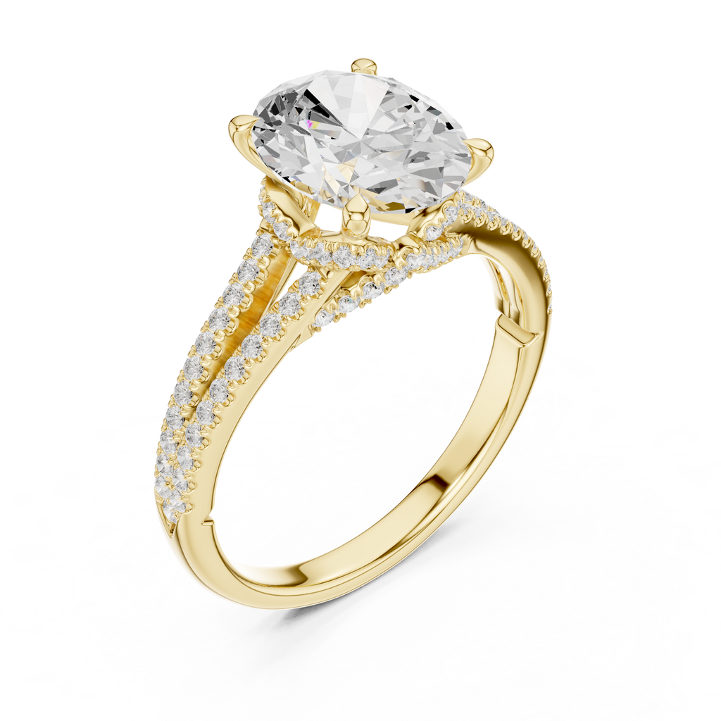 Oval Cut Diamond Split Shank Engagement Ring