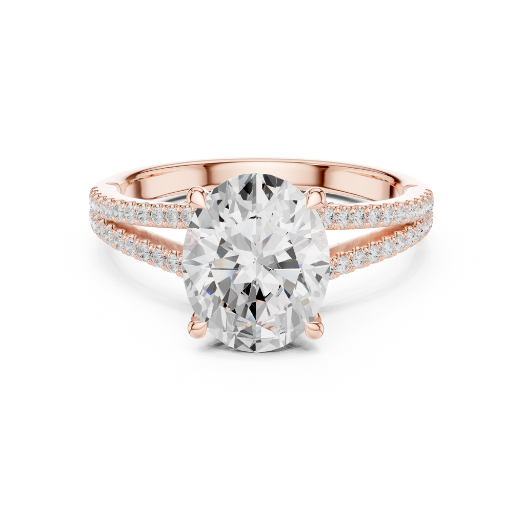 Oval Cut Diamond Split Shank Engagement Ring
