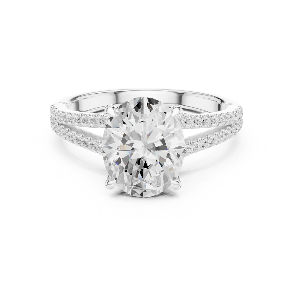 Oval Cut Diamond Split Shank Engagement Ring