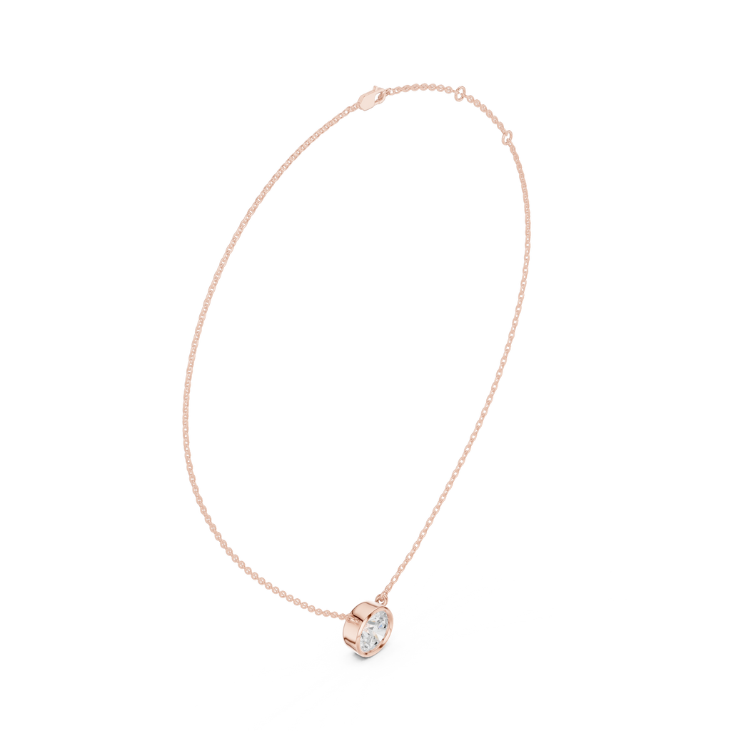 Round Bezel Solitaire Diamond Pendant Corvexa Jewellery