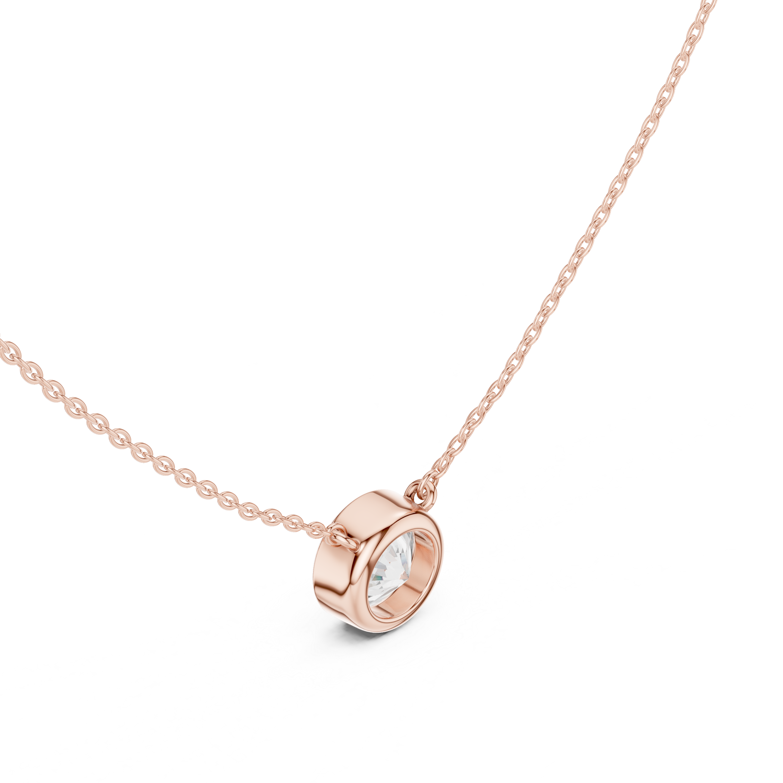 Round Bezel Solitaire Diamond Pendant Corvexa Jewellery