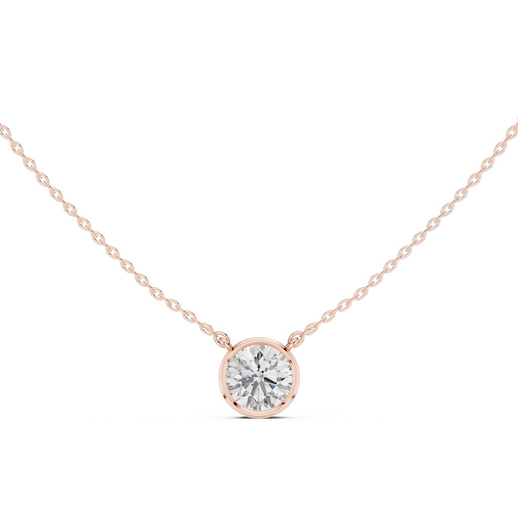 Round Bezel Solitaire Diamond Pendant Corvexa Jewellery