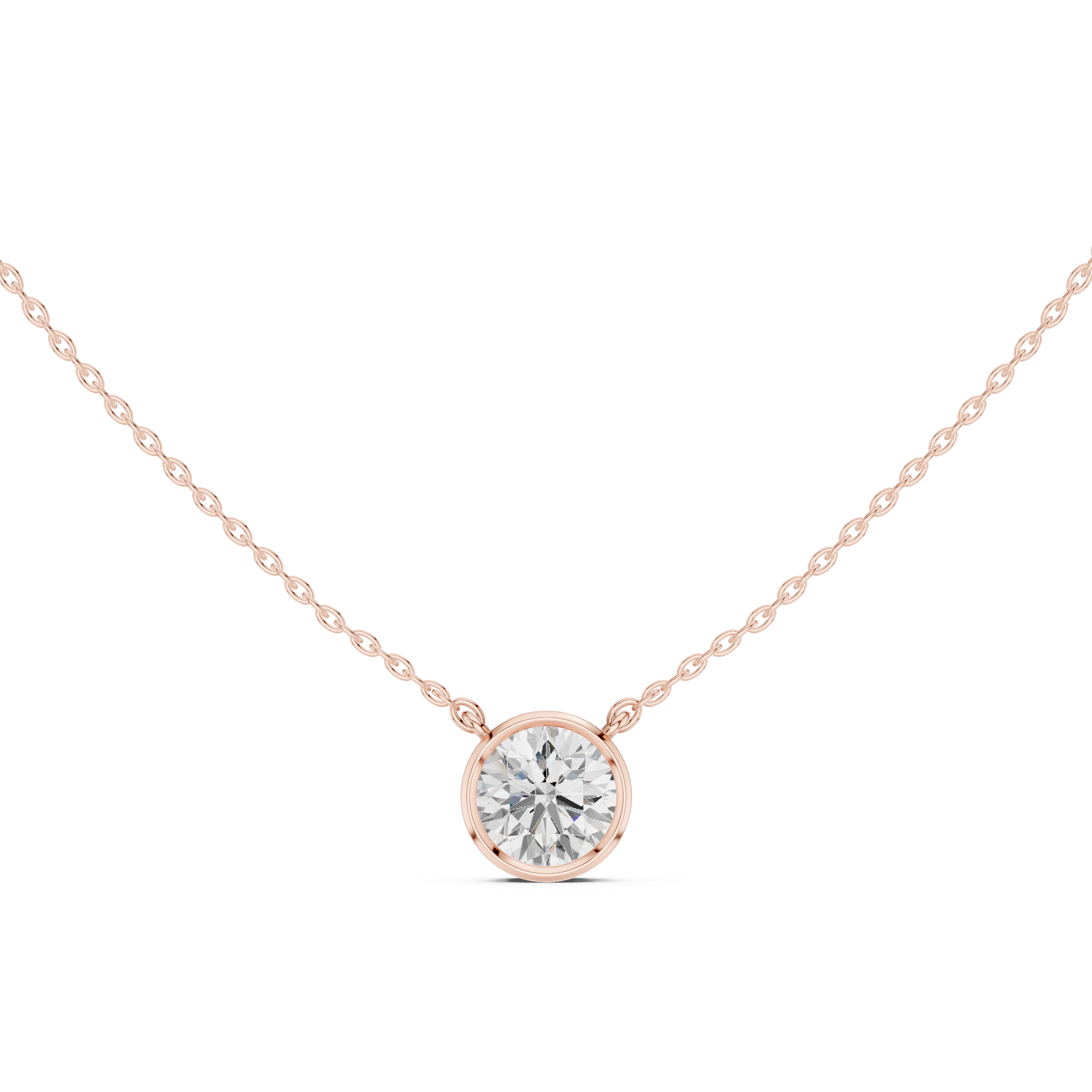 Round Bezel Solitaire Diamond Pendant Corvexa Jewellery