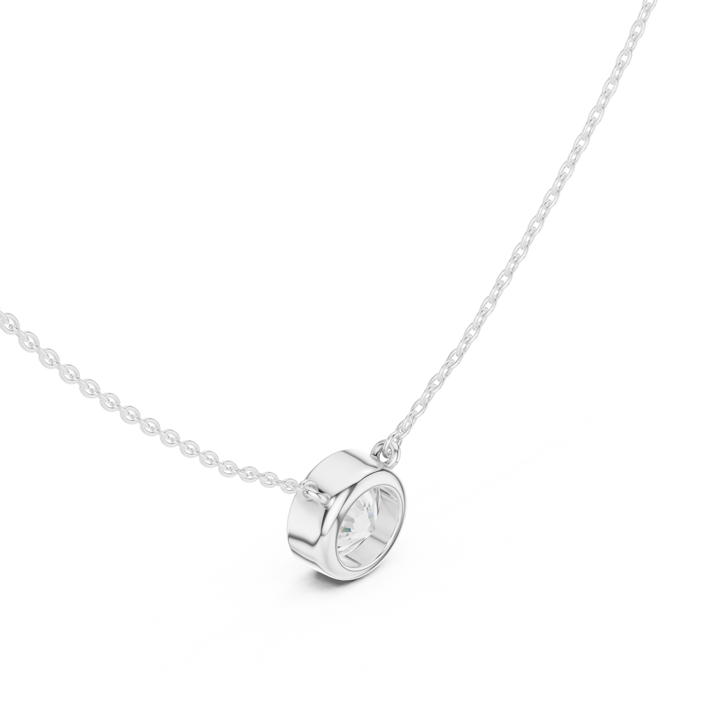 Round Bezel Solitaire Diamond Pendant Corvexa Jewellery