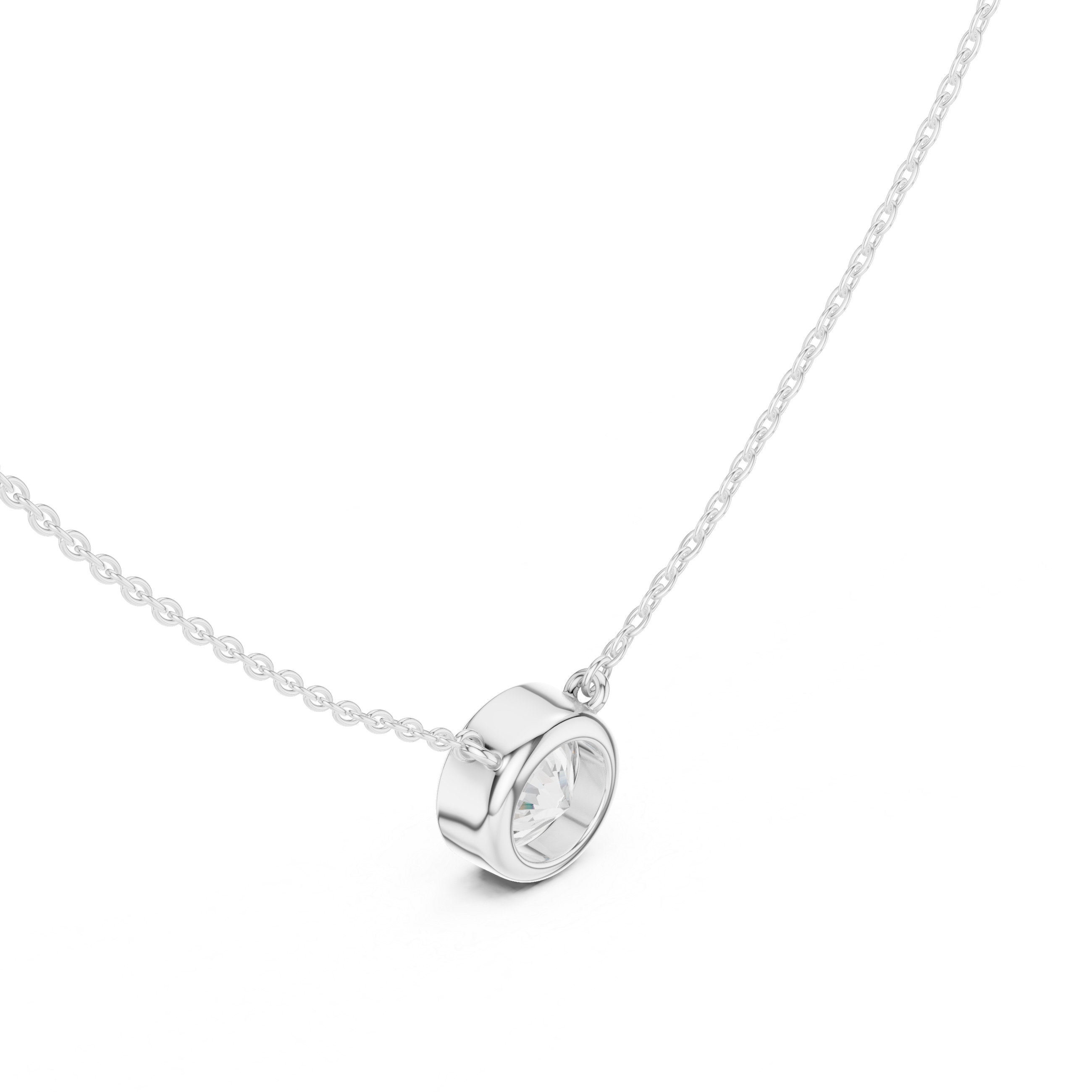 Round Bezel Solitaire Diamond Pendant Corvexa Jewellery