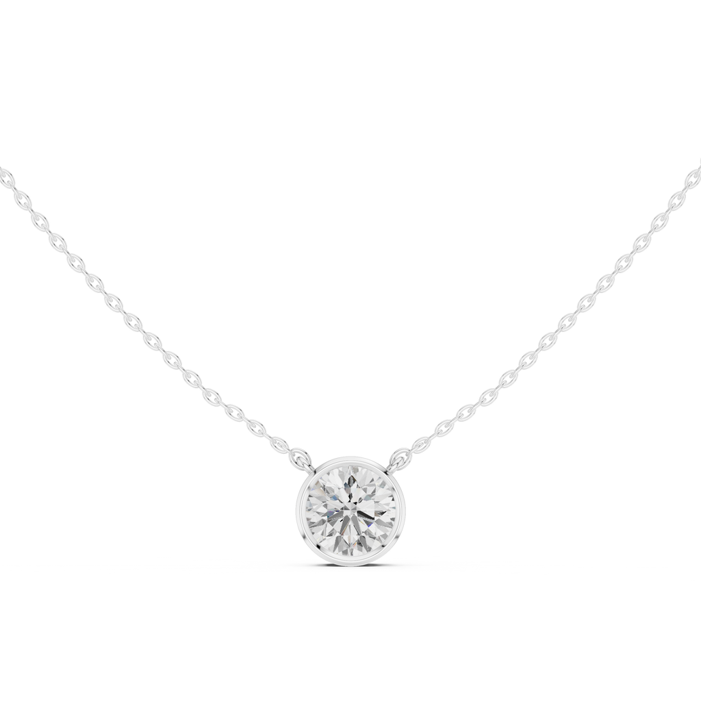 Round Bezel Solitaire Diamond Pendant Corvexa Jewellery