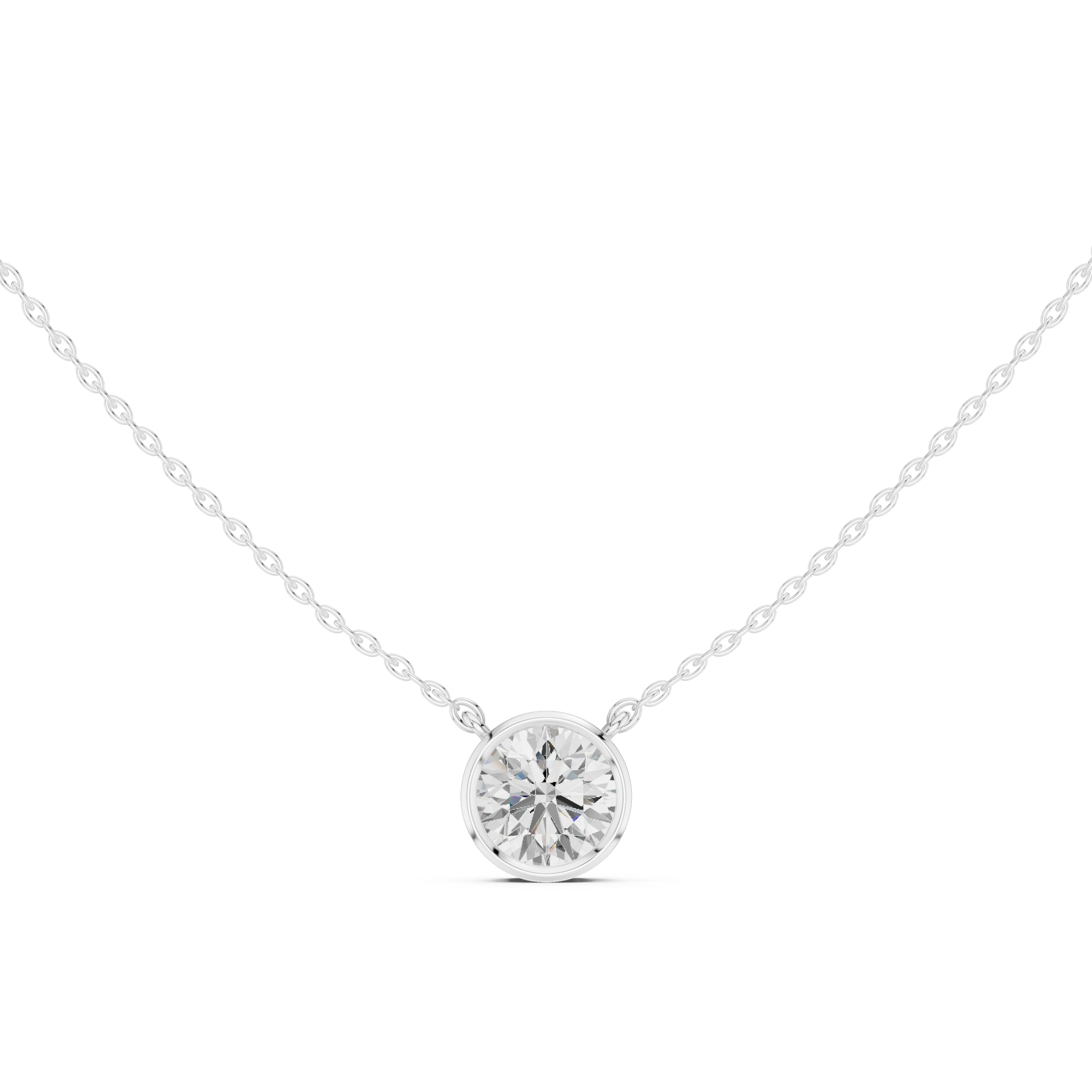 Round Bezel Solitaire Diamond Pendant Corvexa Jewellery