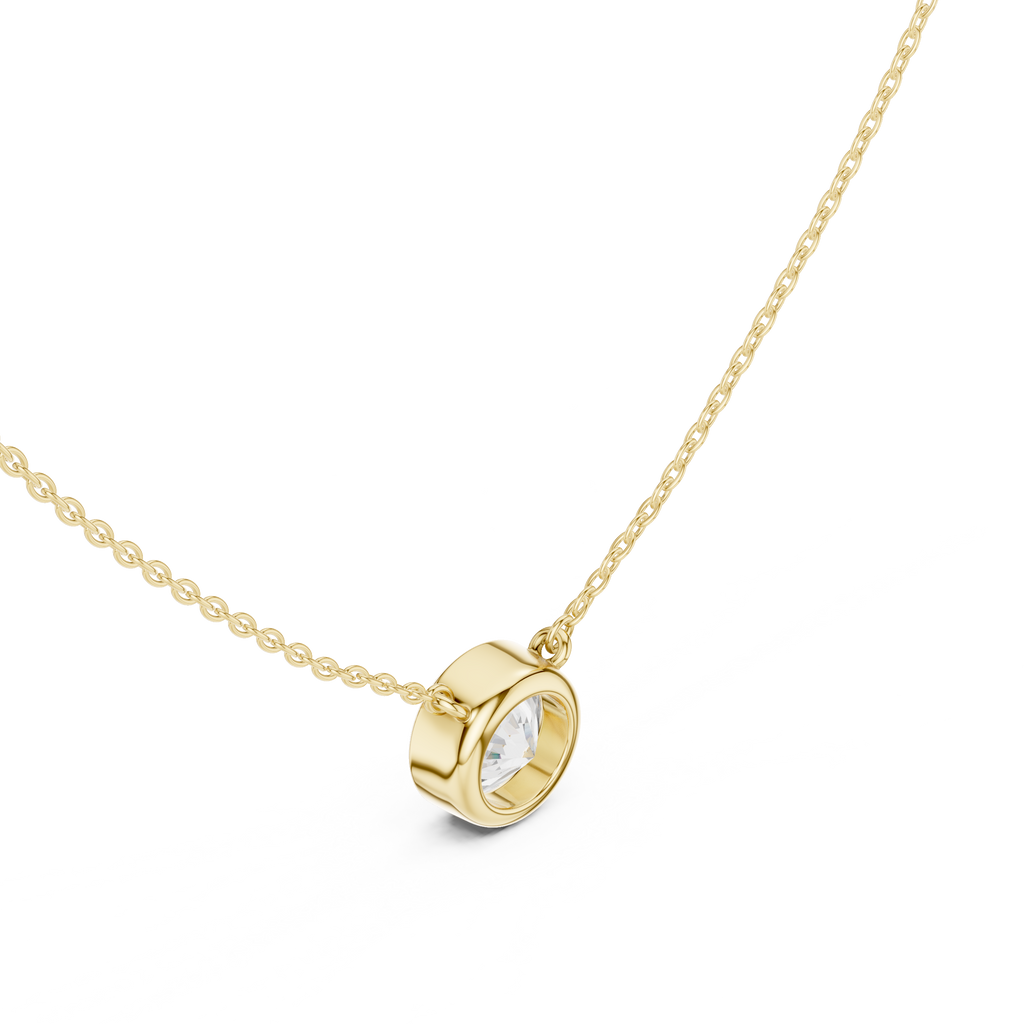 Round Bezel Solitaire Diamond Pendant Corvexa Jewellery